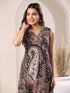 Black Pure Cotton Paisley Printed Straight Kurta Pant Set